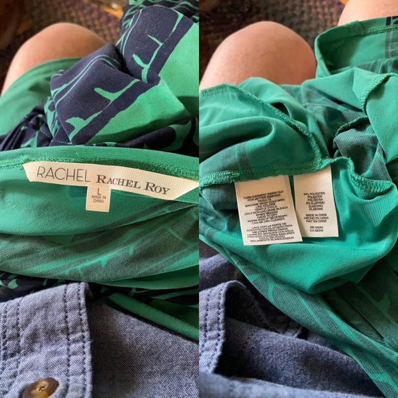 Rachel Rachel Roy; Green & Blue; Midi; Dress; L - Picture 8 of 8